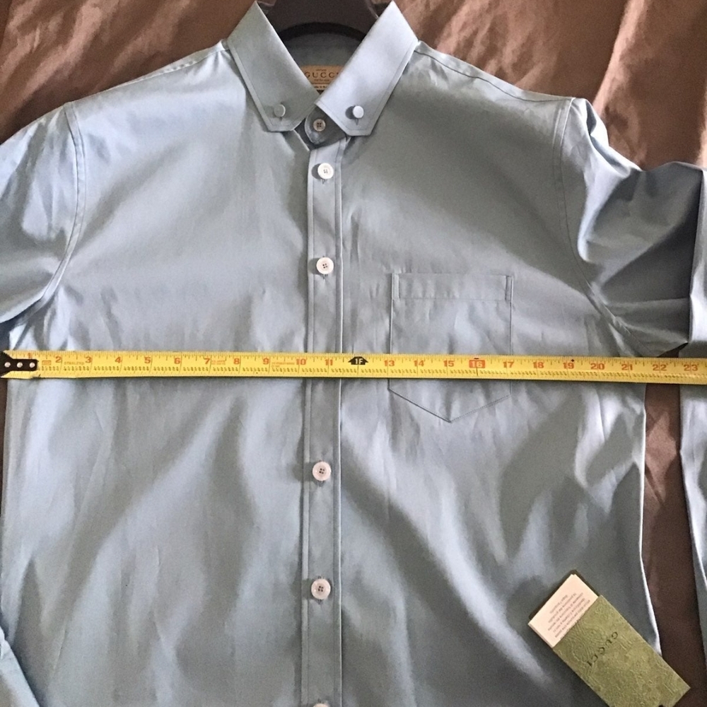 Gucci Men's Sky Blue Casual Button-Down Shirt - Picture 4 of 9